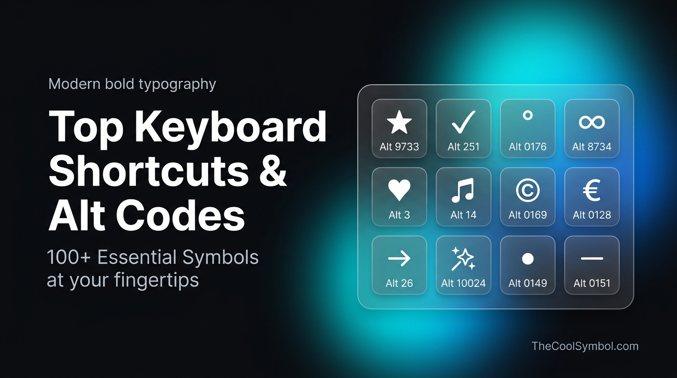 The Ultimate Alt Code & Unicode Keystroke Cheat Sheet (Top 100 Symbols)