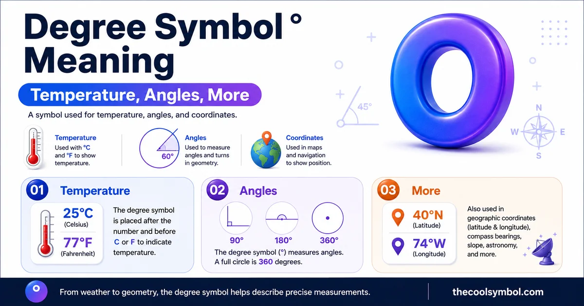 Degree Symbol ° Meaning: Temperature, Angles, More