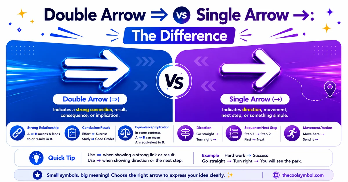 Double Arrow ⇒ vs Single Arrow →: The Difference