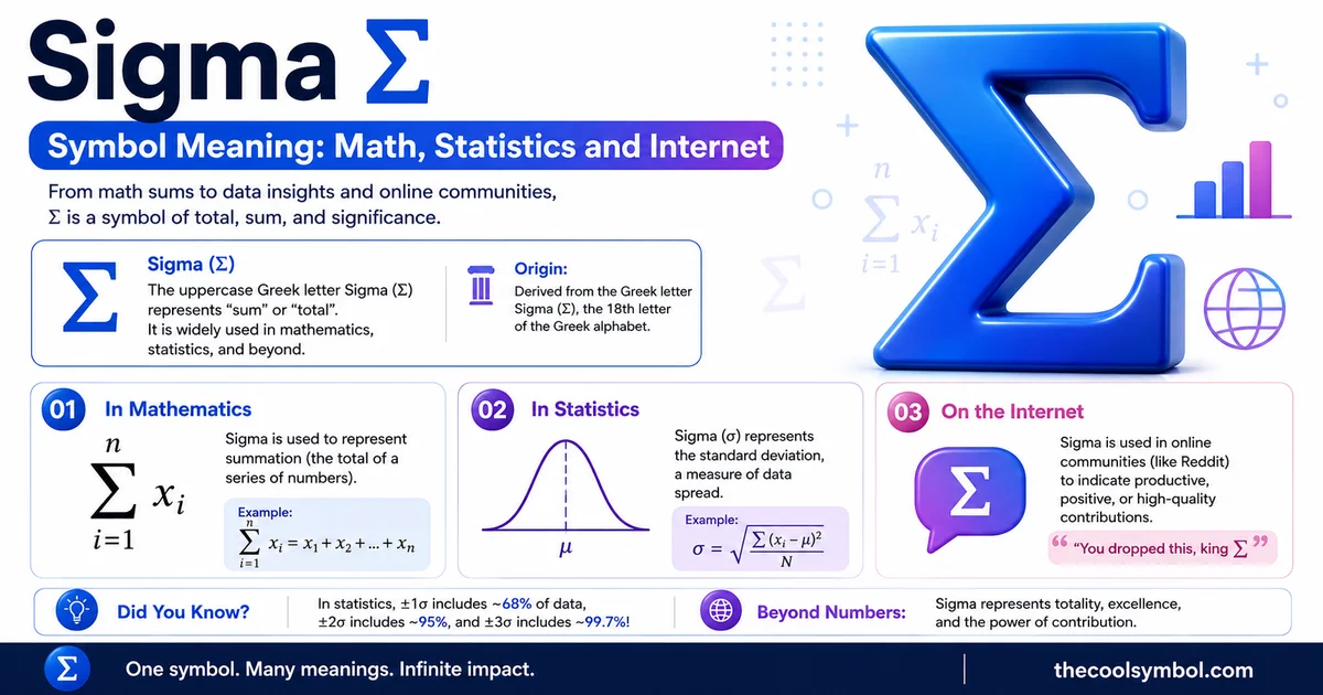 Sigma Σ Symbol Meaning: Math, Statistics and Internet