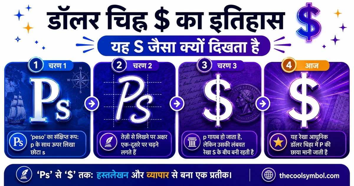 डॉलर चिह्न $ का इतिहास: यह S जैसा क्यों दिखता है